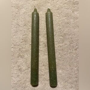 Root Candles 9-inch Timberline Arista dinner candles in the dark olive set of 2